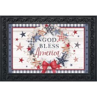 Briarwood Lane American Wreath Rustic Doormat Patriotic Indoor Outdoor 30 X 18