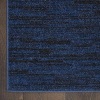 Nourison Essentials Solid Indooroutdoor Midnight Blue 22 X 18 Area Rug Easy Cleaning Non Shedding Bed Room Living Room