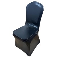 Ieventstar Stretch Polyester Spandex Dining Chair Cover Chair Slipcover For Wedding Banquet Party (Metallic Black)