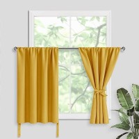 Jiuzhen Tier Curtains Kitchen Half Window Privacy Curtain Tiers With 2 Tiebacks For Windowsbathroom Shades Thermal Insulated