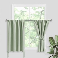 Jiuzhen Tier Curtains 36 Inch Length With 2 Tiebacks Kitchen Half Window Privacy Curtain Tiers For Windowsbathroom Shades The