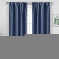 Jiuzhen Dusty Blue Blackout Curtains For Bedroom Thermal Insulated Room Darkening Noise Reducing 52 X 54 Inch Length Curtains