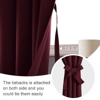 Jiuzhen Short Curtains With 2 Tiebacks 42 X 30 Valance Curtain Tiers For Small Windows Thermal Room Darkening Curtains 2