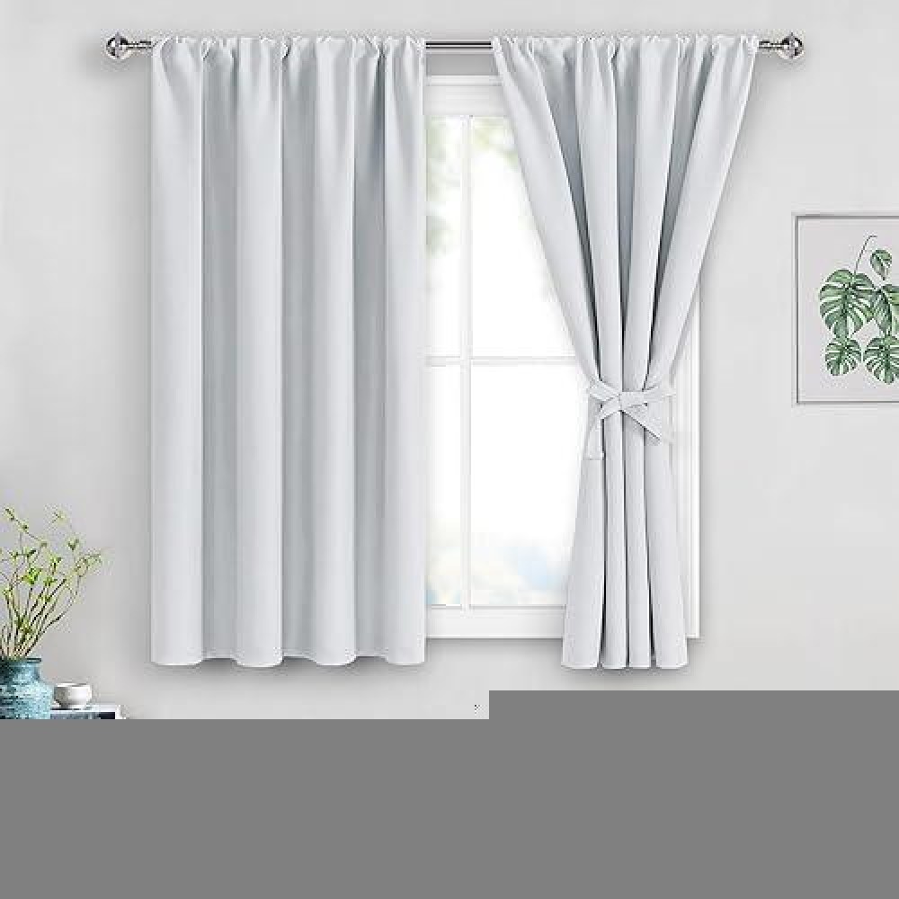 Jiuzhen Window Curtains Panels Thermal Insulated Room Darkening Noise Reducing 52 X 45 Inch Length Curtains For Bedroom Dinin