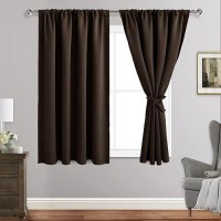 Jiuzhen Blackout Curtains For Bedroom Thermal Insulated Room Darkening Noise Reducing 52 X 45 Inch Length Curtains For Living