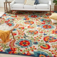 Nourison Aloha Indooroutdoor Multicolor 12 X 15 Area Rug Easy Cleaning Non Shedding Bed Room Living Room Dining Room Ba