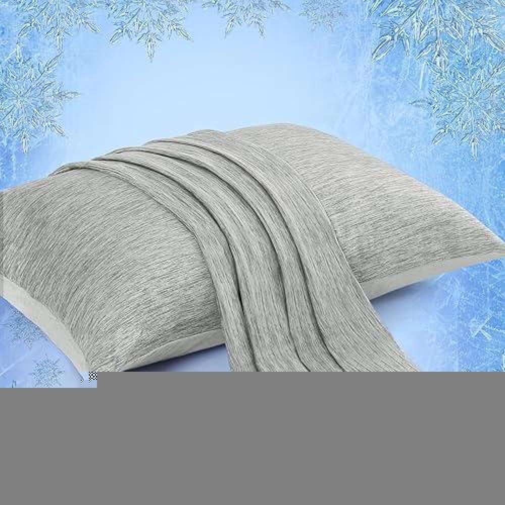 Elegear Cooling Pillow Cases For Hot Sleepers  Japanese Q-Max 0.45 Cooling Pillowcases  Both Sides[Cooling/Cotton]  Breathable Soft Pillowcase For Hair And Skin  Set Of 2-Gray (King (20