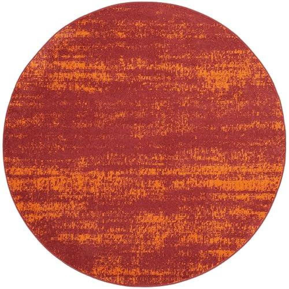 Nourison Essentials Indoor/Outdoor Red 4' X Round Area Rug  Easy Cleaning  Non Shedding  Bed Room  Living Room  Dining Room  Backyard  Deck  Patio (4 Round)