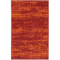 Nourison Essentials Indoor/Outdoor Solid Abstract Red 2' X 4' Area Rug  Easy Cleaning  Non Shedding  Bed Room  Living Room  Dining Room  Backyard  Deck  Patio (2X4)