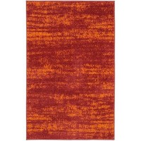 Nourison Essentials Indoor/Outdoor Solid Abstract Red 3' X 5' Area Rug  Easy Cleaning  Non Shedding  Bed Room  Living Room  Dining Room  Backyard  Deck  Patio (3X5)