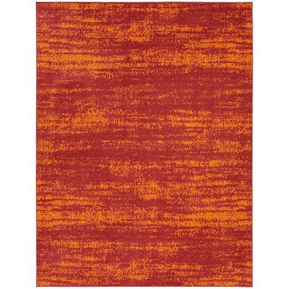 Nourison Essentials Indoor/Outdoor Solid Abstract Red 8' X 10' Area Rug  Easy Cleaning  Non Shedding  Bed Room  Living Room  Dining Room  Backyard  Deck  Patio (8X10)