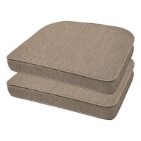 Honeycomb Indooroutdoor Textured Solid Birch Tan Rounded Seat Cushion Recycled Fiberfill Weather Resistant Comfortable And S