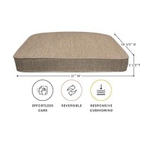 Honeycomb Indooroutdoor Textured Solid Birch Tan Rounded Seat Cushion Recycled Fiberfill Weather Resistant Comfortable And S