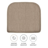 Honeycomb Indooroutdoor Textured Solid Birch Tan Rounded Seat Cushion Recycled Fiberfill Weather Resistant Comfortable And S