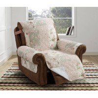 Brilliant Sunshine Traditional Rose And Sage Patchwork Quilted Recliner Slipcover, 26