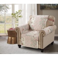 Brilliant Sunshine Traditional Rose And Sage Patchwork Quilted Chair Slipcover, 23