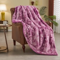 Newcosplay Super Soft Faux Fur Blanket Queen Size Light Purple Sherpa Fuzzy Plush Warm Blanket For Sofa Bed Light Purple Queen