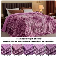 Newcosplay Super Soft Faux Fur Blanket Queen Size Light Purple Sherpa Fuzzy Plush Warm Blanket For Sofa Bed Light Purple Queen