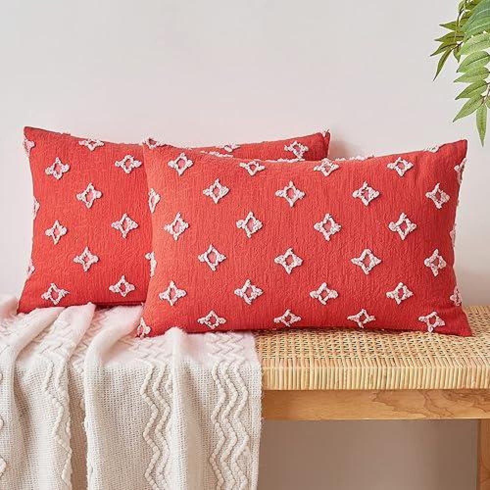 Emema Decorative Throw Pillow Covers Rhombic Jacquard Pillowcase Cushion Case Rectangle For Couch Sofa Bed Living Room Bedroom S