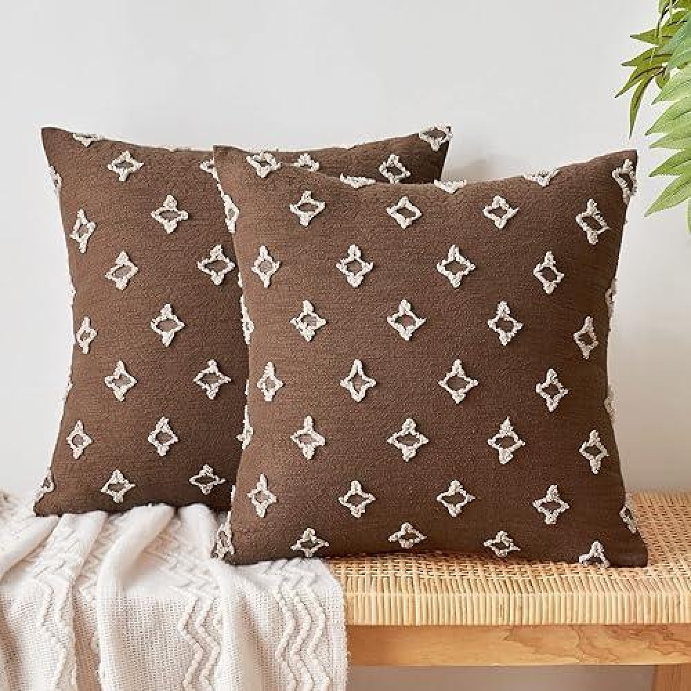 Emema Decorative Throw Pillow Covers Rhombic Jacquard Pillowcase Cushion Case Squarefor Couch Sofa Bed Living Room Bedroom Set O