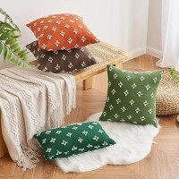 Emema Decorative Throw Pillow Covers Rhombic Jacquard Pillowcase Cushion Case Squarefor Couch Sofa Bed Living Room Bedroom Set O