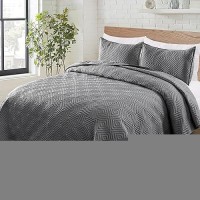 Exclusivo Mezcla Quilt Set Queen Full Size 3 Pieces Soft Lightweight Quilts Grey Bedspreads Coverlets Classic Pattern Bedding S