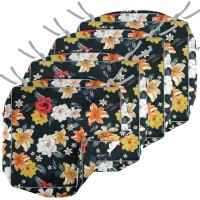 Porch Shield Outdoor Patio Chair Seat Cushion Covers Set 4 Waterproof Fade Resistant Cushion Slipcovers 22 X 20 X 4 Inch Floral