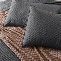 Exclusivo Mezcla Quilt Set Twin Size 2 Pieces Soft Lightweight Quilts Grey Bedspreads Coverlets Classic Pattern Bedding Set For