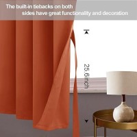 Jiuzhen Blackout Curtains With Tiebacks Thermal Insulated Light Blocking And Noise Reducing Grommet Curtain Drapes For Bedroo