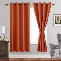 Jiuzhen Blackout Curtains With Tiebacks Thermal Insulated Light Blocking And Noise Reducing Grommet Curtain Drapes For Bedroo