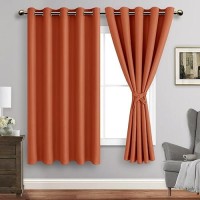 Jiuzhen Caramel Blackout Curtains With Tiebacks Thermal Insulated Light Blocking And Noise Reducing Grommet Curtains For Bedroo