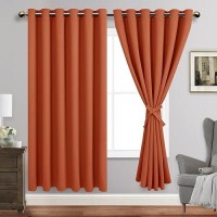 Jiuzhen Caramel Blackout Curtains With Tiebacks Thermal Insulated Light Blocking And Noise Reducing Grommet Curtains For Bedroo