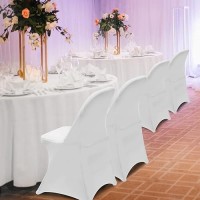 Hainarvers Folding Chair Covers 100Pcs Upgrade Universal Fitted Stretch Spandex Chair Cover Protector For Wedding Party Banquet