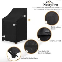 Nettypro Stackable Patio Chair Covers Waterproof Outdoor Patio Furniture Stacking Chair Cover  Fits For 4-6 Stack Dining High Back Chairs  26