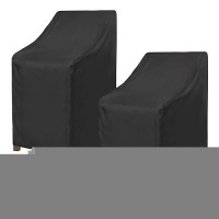 Nettypro Stackable Patio Chair Covers 2 Pack Waterproof Outdoor Patio Furniture Stacking Chair Cover  Fits For 4-6 Stack Dining High Back Chairs  26