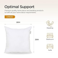 Acanva Throw Pillow Insert Premium Stuffer Sham Square Form For Decorative Cushion Bed Couch Sofa Chair 26X261 Count White