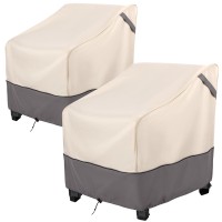 Bestalent Patio Furniture Covers Waterproof, Outdoor Chair Covers 2 Pack Clearance, Lawn Deep Seat Cover, Fits Up To 35W ? 38D ? 31H Inches (Beige/Grey)