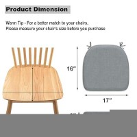 Dytxiii Set Of 2 Outdoor Chair Cushions With Ties Water Repellent Patio Chair Pads 17X 16 For Outdoor Furniture Round Corner