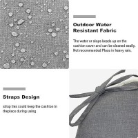 Dytxiii Set Of 2 Outdoor Chair Cushions With Ties Water Repellent Patio Chair Pads 17X 16 For Outdoor Furniture Round Corner