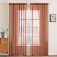 Miulee 2 Panels Solid Color Sheer Window Curtains Elegant Window Voile Fall Panelsdrapestreatment For Bedroom Living Room 54