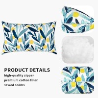 Dytxiii Pack Of 2 Waterproof Outdoor Lumbar Pillow With Inserts Rectangle Decorative Patio Throw Pillow For Home Sofa Bench An