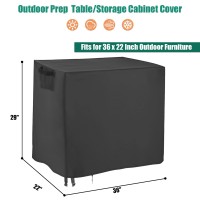 Jungda Outdoor Cart Cover Waterproof Grill Cart Cover Pizza Oven Table Cover 36 Inch Patio Storage Cabinet Cover 36 X 22 X 29