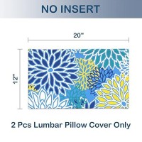 Dytxiii Pack Of 2 Outdoor Waterproof Lumbar Pillow Covers Only Rectangle Decorative Double Printed Pillow Cases For Patio Couch