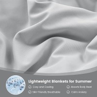 Cozy Bliss Cooling Comforter Queen Size  Cooling Blankets For Hot Sleepers And Night Sweats  Gray Summer Comforter For Queen Size Bed  Breathable Soft Lightweight Silk Smooth