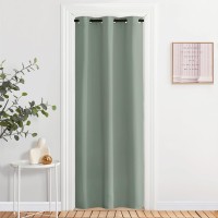 Nicetown Greyish Green Curtain For Bedroom 84 Inches Window Treatment Thermal Insulated Solid Grommet Blackout Draperydrape For