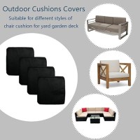 Flymei Patio Cushion Covers 24X22X4 Waterproof Outdoor Cushion Cover Replacement 4Packs Outdoor Seat Cushion Slipcover For Outdo