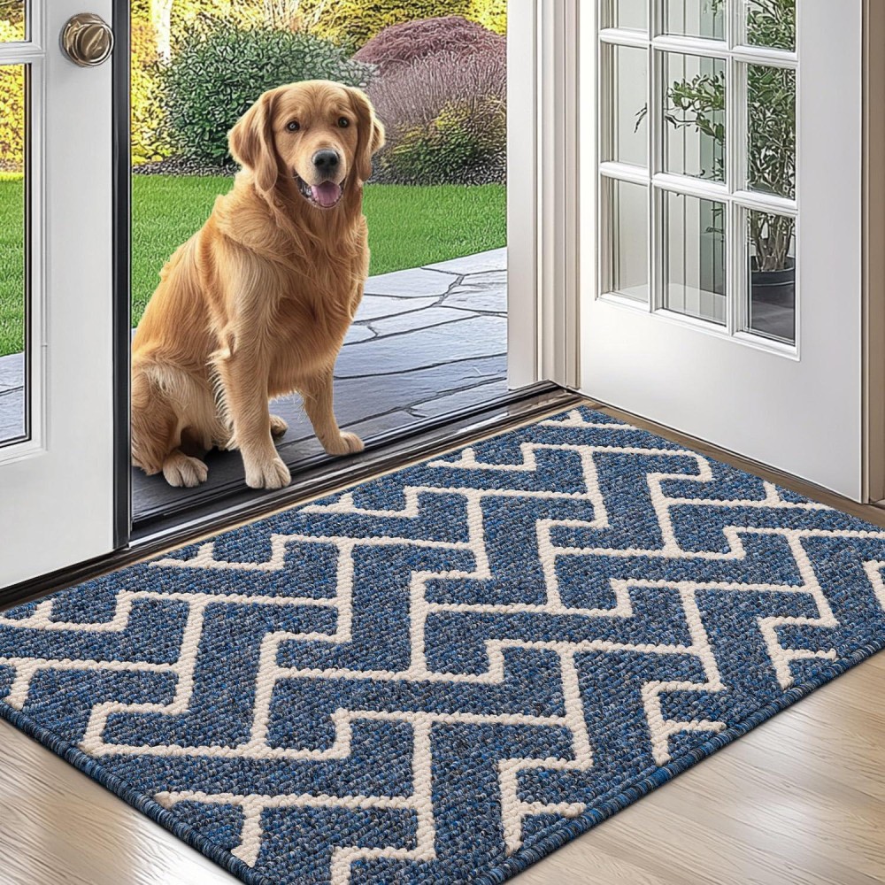 Hicorfe Indoor Doormat Front Back Door Mat Non Slip Rubber Backing 24X35 Absorbent Resist Dirt Entryway Doormat Inside Floor