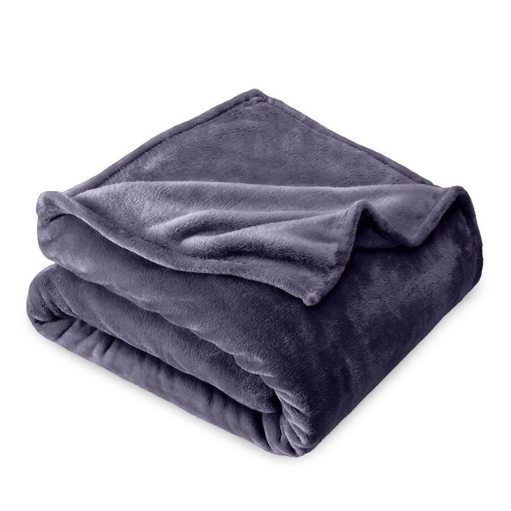 Bare Home Fleece Blanket Throwtravel Blanket Dusty Purple Blanket For Bed Sofa Couch Movie Night Camping And Travel