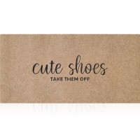 Indoor Door Floor Mat Welcome Doormat Cute Shoes Take Them Off Outdoor 18X47 Brown Rugs Rectangular Rubber Non Slip Easy To Cle