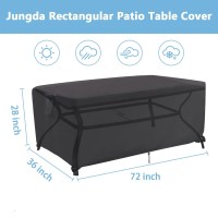 Jungda Outdoor Dining Table Cover,72 Inch Rectangle Patio Dining Table Cover,Waterproof Outside Table Cover Furniture Cover - 72 X 36 X 28 Inch